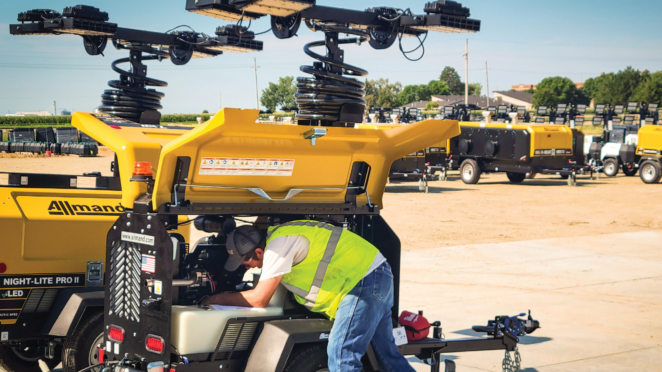 Allmand factory worker outside